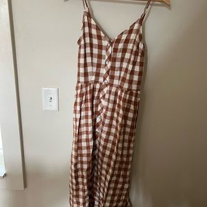 A New Day XS brown checkered dress